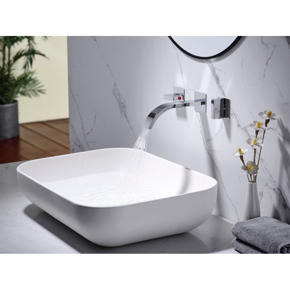 Wall Mount Lavatory Faucet Two Handle Bathroom Faucet