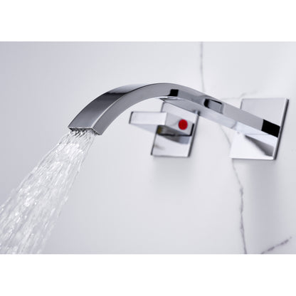 Wall Mount Lavatory Faucet Two Handle Bathroom Faucet