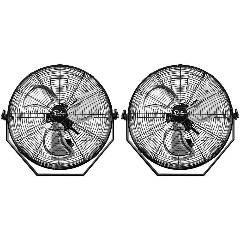 Simple Deluxe 20 Inch High Velocity 3 Speed, Black Wall-Mount Fan