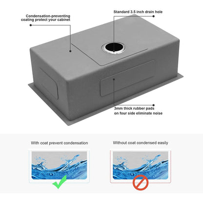 32" L X 18" W Undermount Kitchen Sink With Sink Grid