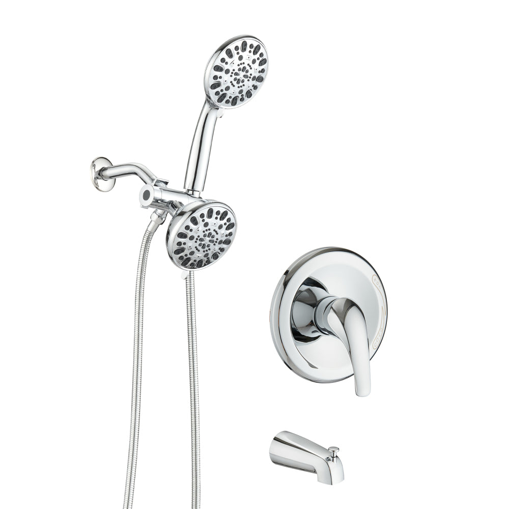 Shower System with Tub Spout Rain Shower Tub Set, High Pressure Dual 2 in 1 Shower Combo Faucet with Valve