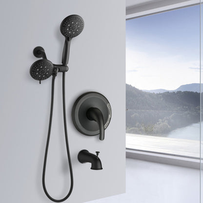 Classic High Pressure Single Handle 6 Function Rain shower Head with Handheld Shower with Tup Spout