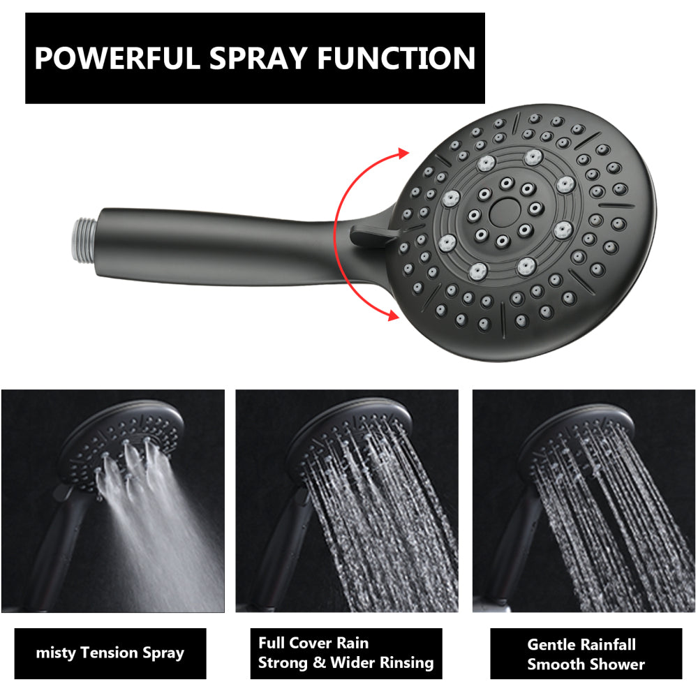 Classic High Pressure Single Handle 6 Function Rain shower Head with Handheld Shower with Tup Spout