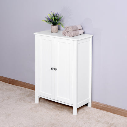 Bathroom Floor Storage Cabinet with 2 Doors Living Room Wooden Cabinet with 6 Shelves 15.75 x 11.81 x 66.93 inch