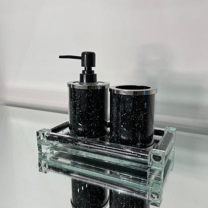 Ambrose Exquisite 3 Piece Soap Dispenser and Toothbrush Holder with Tray