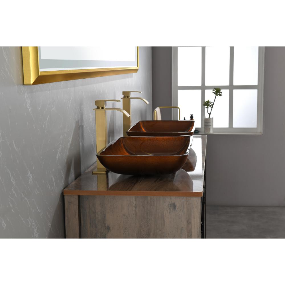 13.0" L -18.13" W -4" H Matte Shell Glass Rectangular Vessel Bathroom Sink in Black with Matte Black Faucet and Pop-Up Drain in Matte Black