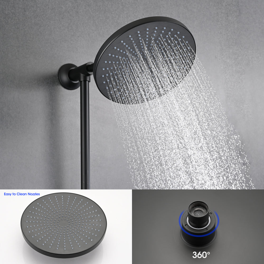 5-Setting Handheld Shower System Slide Bar Combo Rain Showerhead, Dual Shower Head Spa System