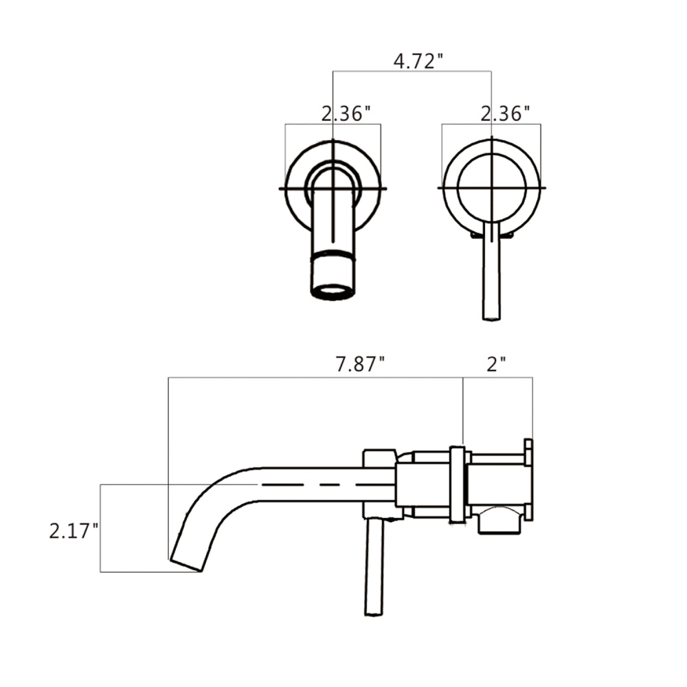 Wall Mount Single Handle Bathroom Faucet Brushed Gold