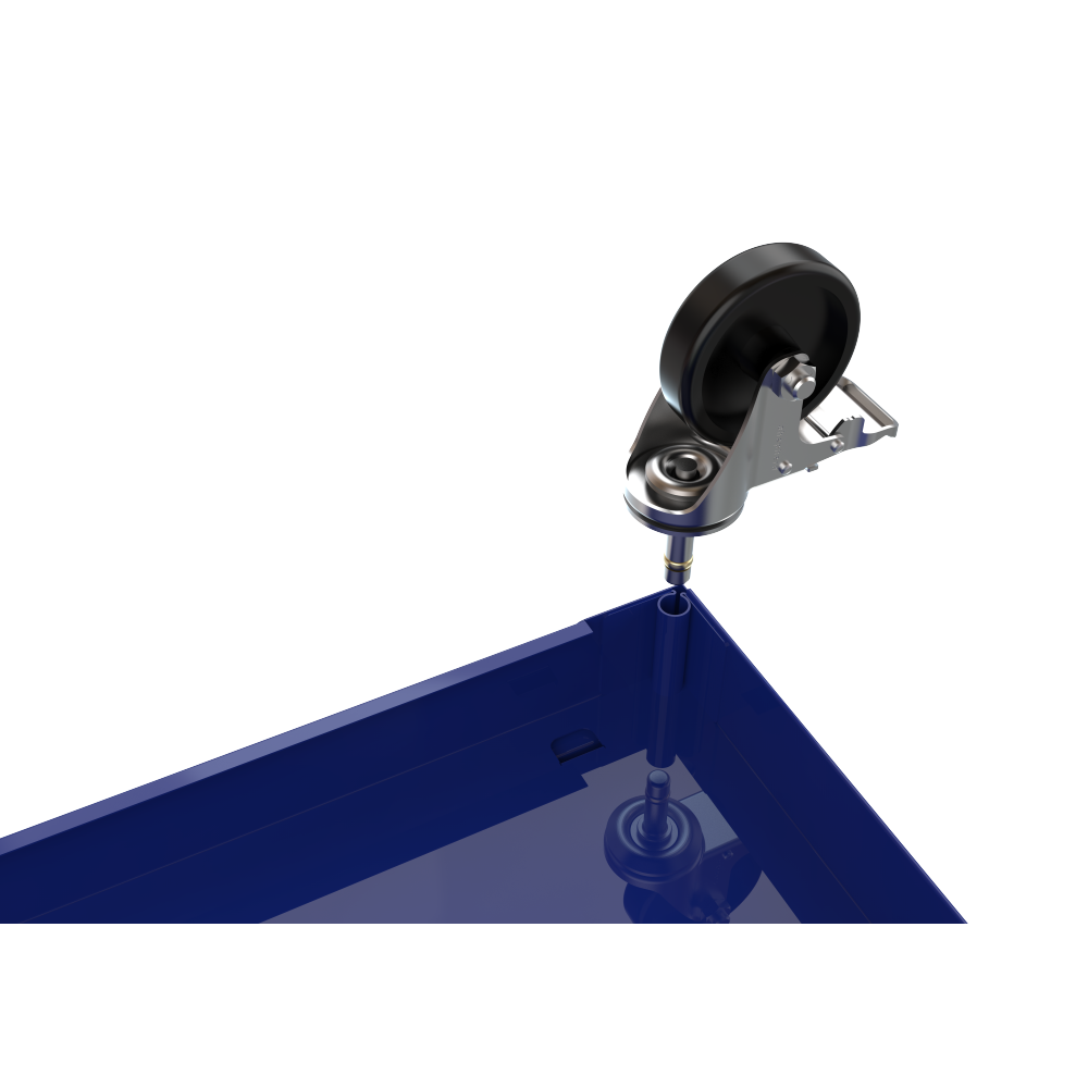 4-Drawer Rrolling Tool Box, 24.4" With 4 Wheels and Drawers With Tools, for Garage, Warehouse, Workshop, Shop,BLUE