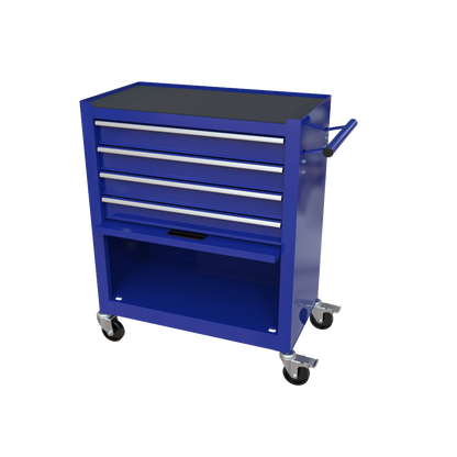 4-Drawer Rrolling Tool Box, 24.4" With 4 Wheels and Drawers With Tools, for Garage, Warehouse, Workshop, Shop,BLUE