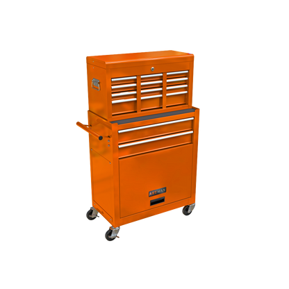 High Capacity Rolling Tool Chest with Wheels and Drawers, 8-Drawer Tool Storage Cabinet--ORANGE