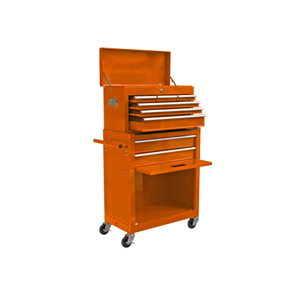 High Capacity Rolling Tool Chest with Wheels and Drawers, 8-Drawer Tool Storage Cabinet--ORANGE