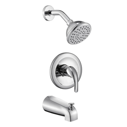 Brushed Nickel 6 Inch Shower Faucet wih Tub Spout Combo