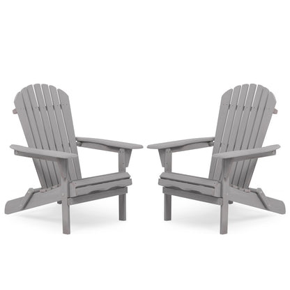 Wooden Outdoor Folding Adirondack Chair Set of 2 Wood Lounge Patio Chair for Garden,Garden, Lawn, Backyard, Deck, Pool Side, Fire Pit,Half Assembled,
