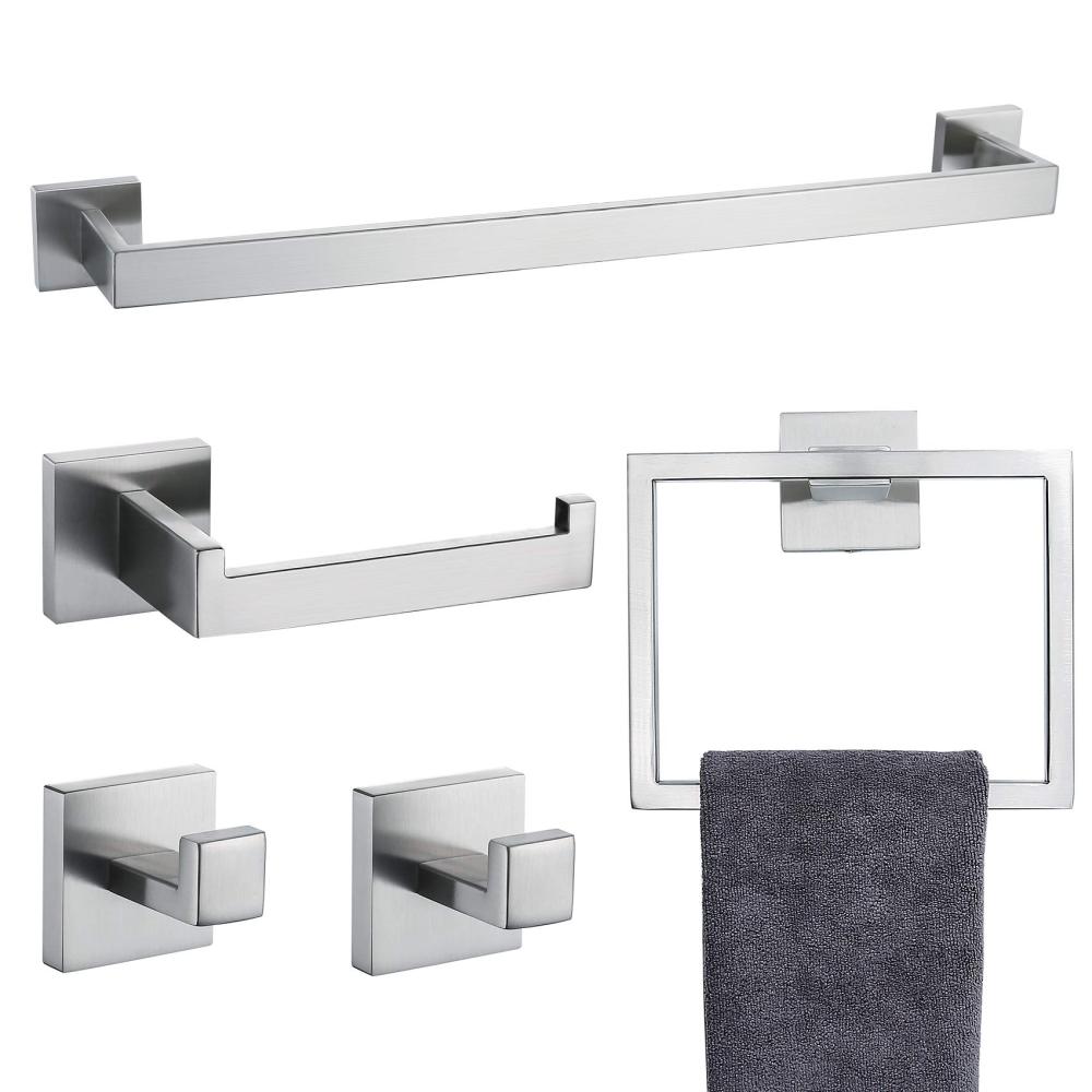 5 Pieces Bathroom Hardware Accessories Set Towel Bar Set Wall Mounted,Stainless Steel