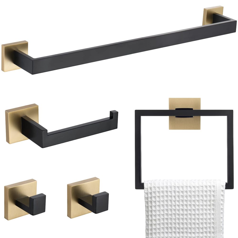 5 Pieces Bathroom Hardware Accessories Set Towel Bar Set Wall Mounted,Stainless Steel