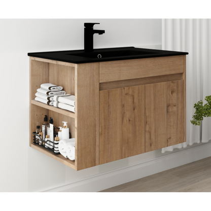 30 Inch Bathroom Vanity With Open Shelf, KD-PACKING-(Only Vanity, Without Basin)