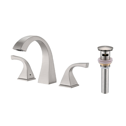 2-Handle Bathroom Sink Faucet with Drain, Brushed Gold