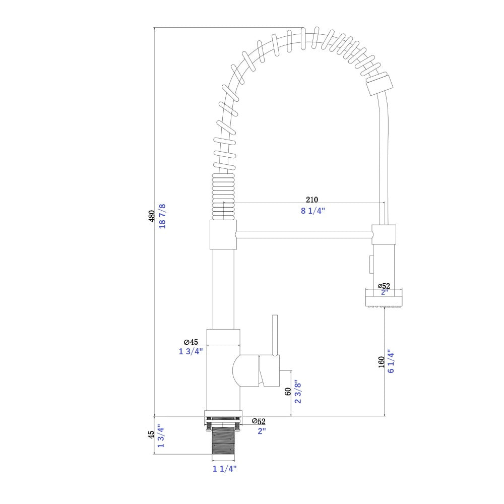 Single Handle Pull Down Sprayer Kitchen Sink Faucet