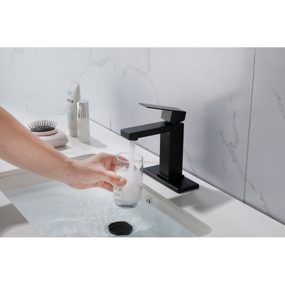 Waterfall Spout Bathroom Faucet,Single Handle Bathroom Vanity Sink Faucet