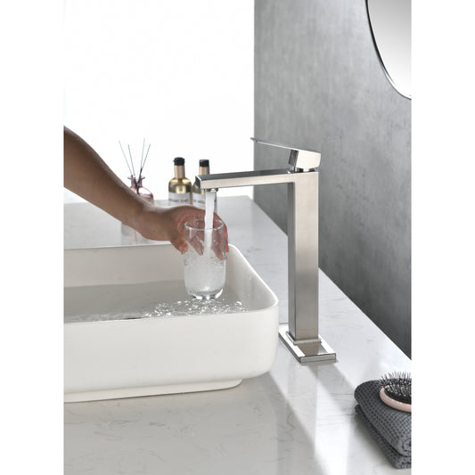 Waterfall Spout Bathroom Faucet,Single Handle Bathroom Vanity Sink Faucet