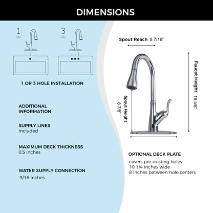 Pull Down Touchless Single Handle Kitchen Faucet