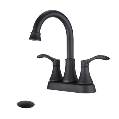 4 inches Centerset Bathroom Faucet 360° Swivel Spout, with Pop Up Drain - Brushed Nickel