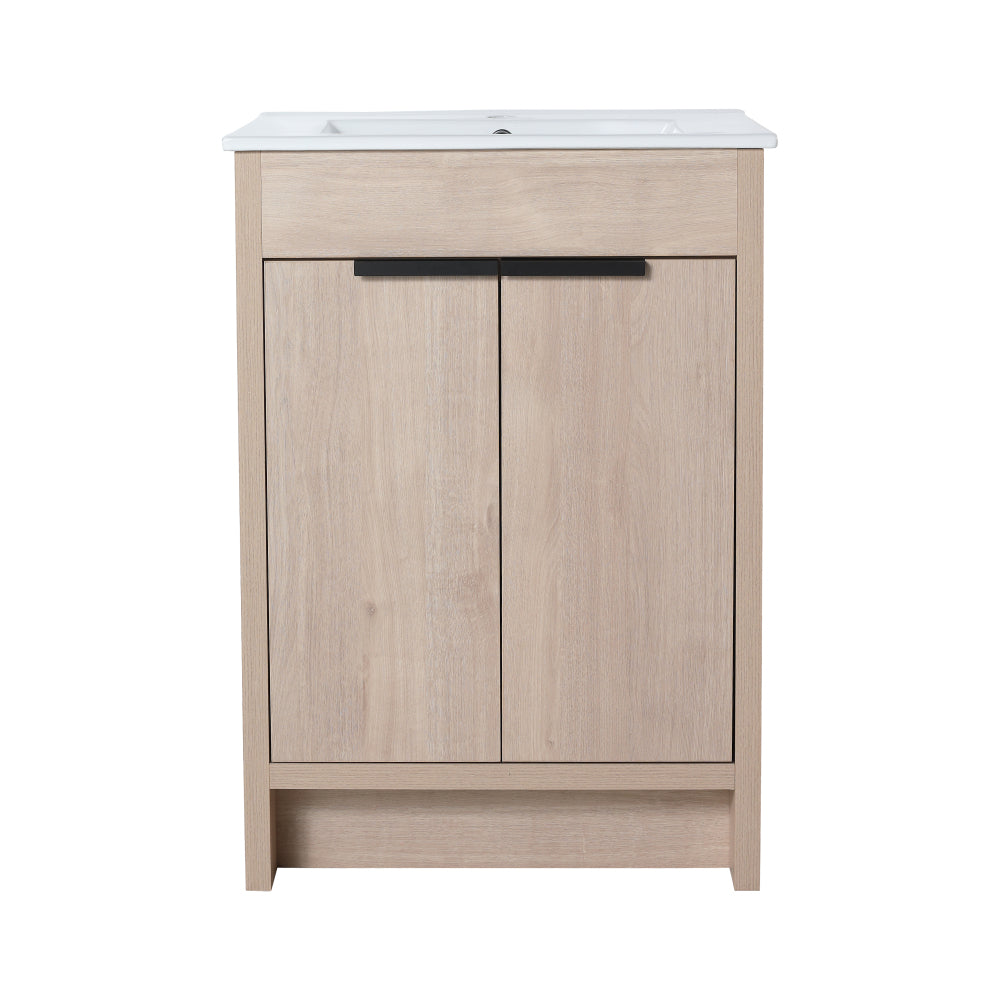 24" Freestanding Bathroom Vanity with 2 Soft-Close Cabinet Doors ((KD-PACKING),Only Vanity without Top