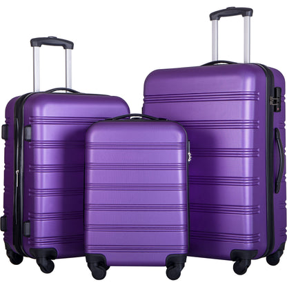 Hardshell Luggage Sets 3 pcs Spinner Suitcase with TSA Lock Lightweight-20"+24"+28" Luggages
