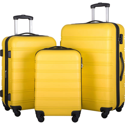 Hardshell Luggage Sets 3 pcs Spinner Suitcase with TSA Lock Lightweight-20"+24"+28" Luggages