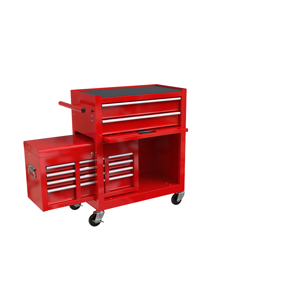 High Capacity Rolling Tool Chest with Wheels and Drawers, 8-Drawer Tool Storage Cabinet--RED