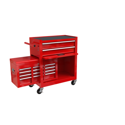 High Capacity Rolling Tool Chest with Wheels and Drawers, 8-Drawer Tool Storage Cabinet--RED