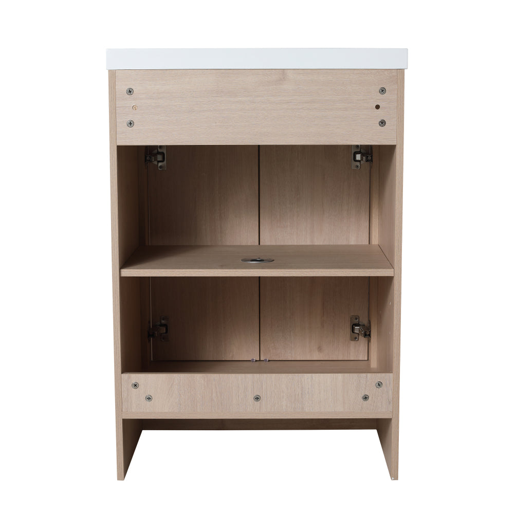 24" Freestanding Bathroom Vanity with 2 Soft-Close Cabinet Doors ((KD-PACKING),Only Vanity without Top