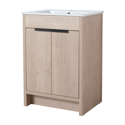24" Freestanding Bathroom Vanity with 2 Soft-Close Cabinet Doors ((KD-PACKING),Only Vanity without Top