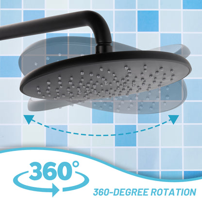 Shower System, Wall Mounted Adjustable Shower Faucet with Five Function Handheld Spray, 2 Handle Oil Rubbed Bronze Shower Set with 360°Rotation 8 Inch Rainfall Shower Head