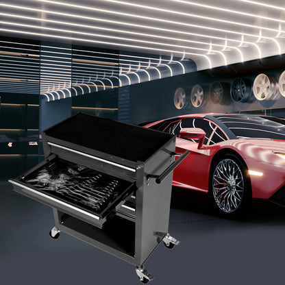 4-Drawer Rrolling Tool Box, 24.4" With 4 Wheels and Drawers With Tools, for Garage, Warehouse, Workshop, Shop,BLUE