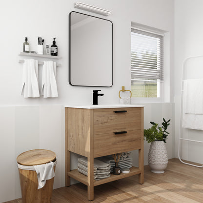 30 Inch Bathroom Vanity Plywood With 2 Drawers (Only Vanity ,without Basin)-BVB01030IMO