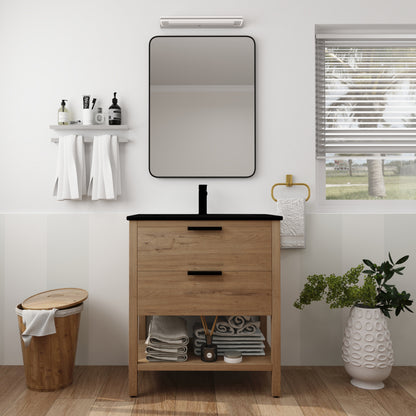 30 Inch Bathroom Vanity Plywood With 2 Drawers (Only Vanity ,without Basin)-BVB01030IMO