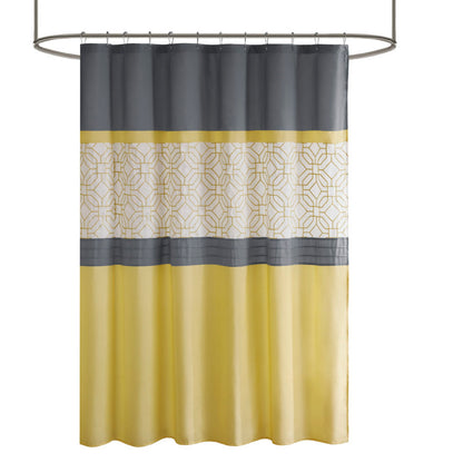 Embroidered and Pieced Shower Curtain