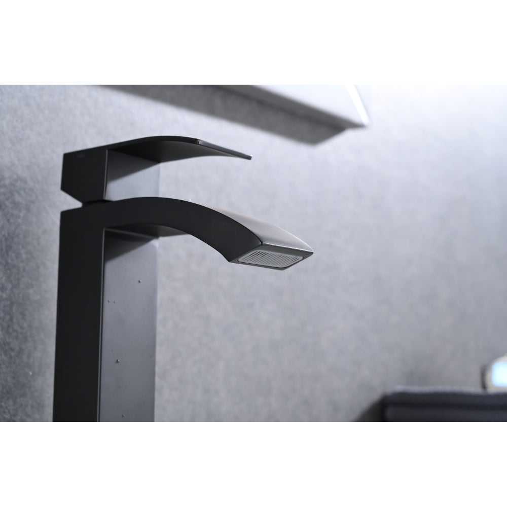 Single Handle Waterfall Bathroom Vanity Sink Faucet