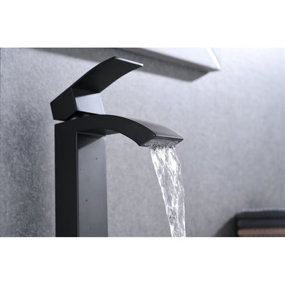 Single Handle Waterfall Bathroom Vanity Sink Faucet