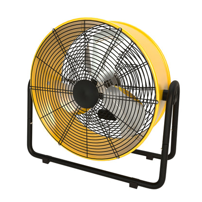 Simple Deluxe 30 Inch Heavy Duty Metal Industrial Drum Fan, 3 Speed Air Circulation for Warehouse, Greenhouse, Workshop, Patio, Factory and Basement - High Velocity , Yellow