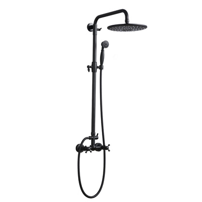 Handshower  Shower Head with Handheld Shower System with 8" Rain Shower HeadRain Shower System Dual Shower Combo  Matte Black