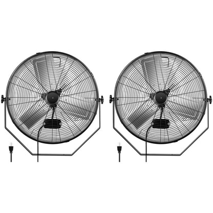 Simple Deluxe 20 Inch High Velocity 3 Speed, Black Wall-Mount Fan