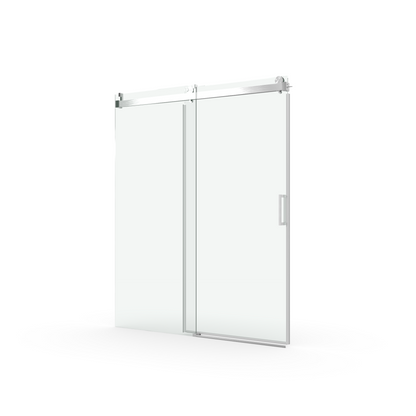 68 to 72 in. W x 76 in. H Sliding Frameless Soft-Close Shower Door with Premium 3/8 Inch (10mm) Thick Tampered Glass in Brushed Nickel 22D01-72BN