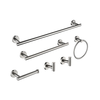 6 Piece Stainless Steel Bathroom Towel Rack Set Wall Mount