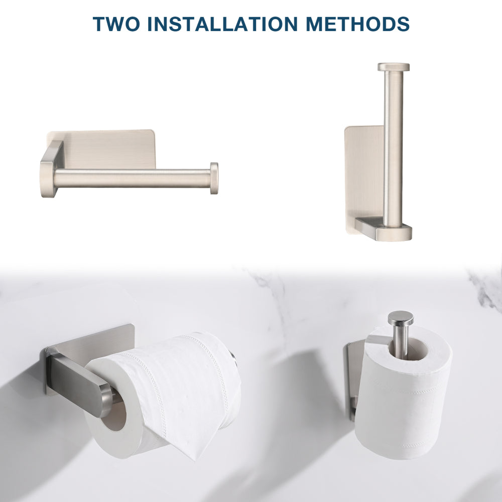 Toilet Paper Holder Self Adhesive, Stainless Steel Rustproof Adhesive Toilet Roll Holder no Drilling