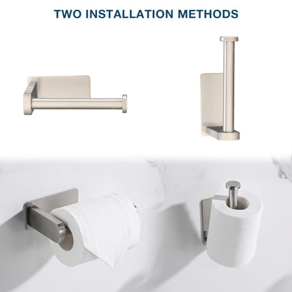 Toilet Paper Holder Self Adhesive, Stainless Steel Rustproof Adhesive Toilet Roll Holder no Drilling