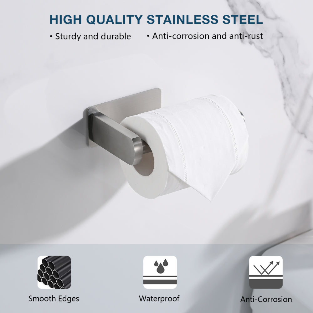 Toilet Paper Holder Self Adhesive, Stainless Steel Rustproof Adhesive Toilet Roll Holder no Drilling