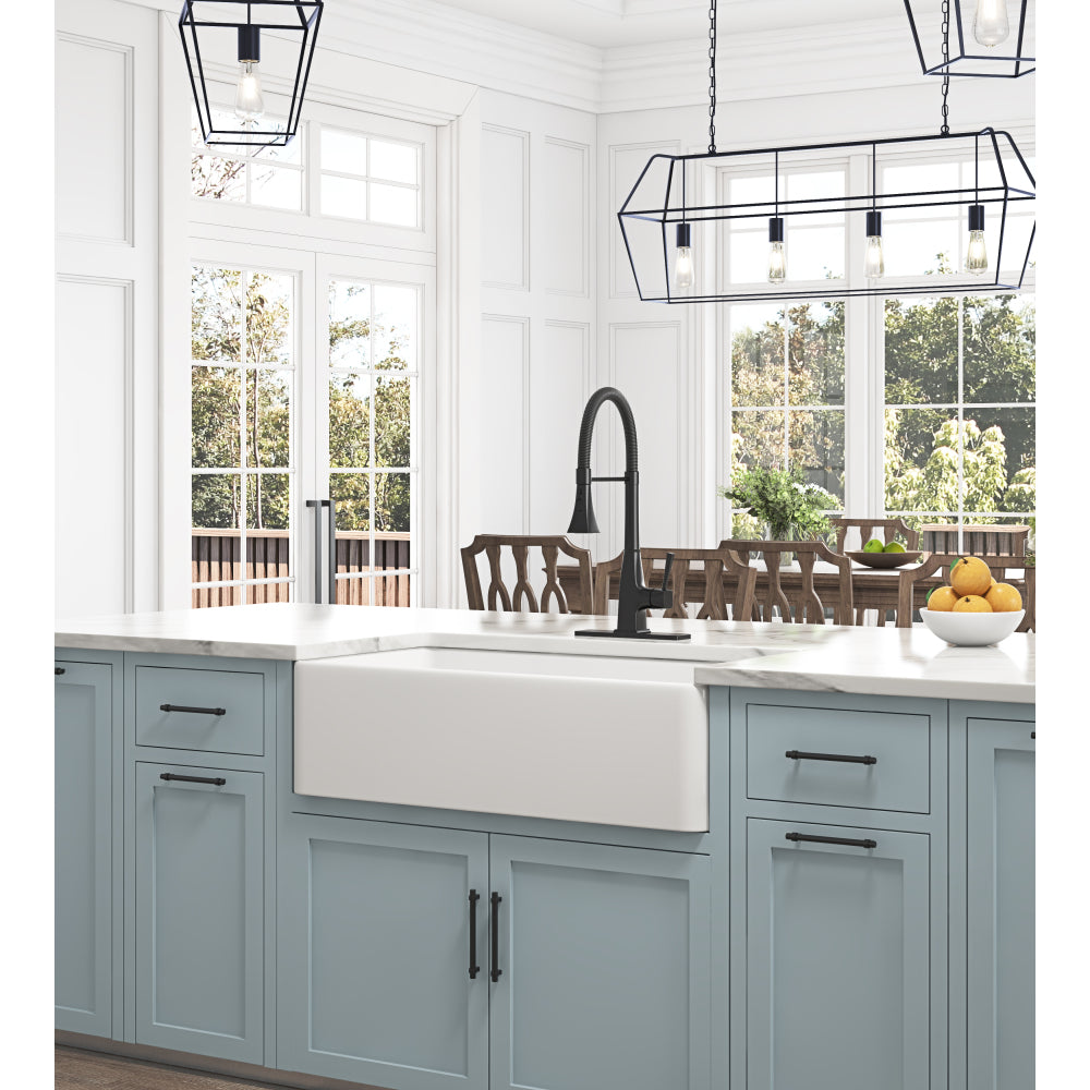 Inch  White Farmhouse Sink Deep Apron Sink Undermount Farmhouse Kitchen Sink Single Farm Sink